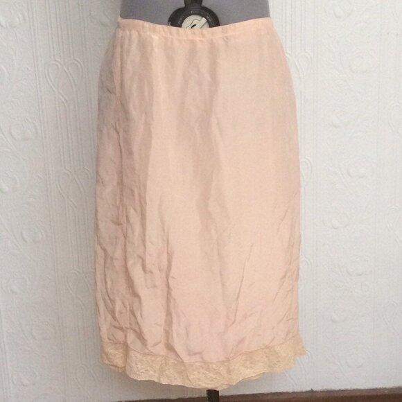 Vintage mid century slip made with silk and lace - Picture 2 of 2